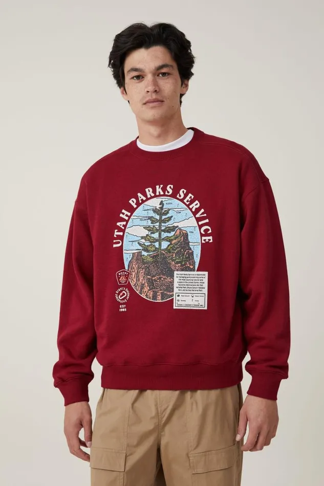 Oversized Graphic Sweater Crimson Landscapes Men Cotton On Graphic TShirts