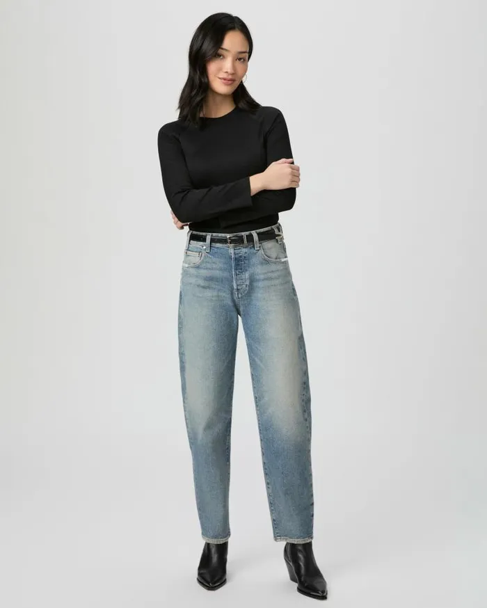 PAIGE Barrel Leg Women Alexis Barrel Leg Jean 8211 Cats Meow Distressed