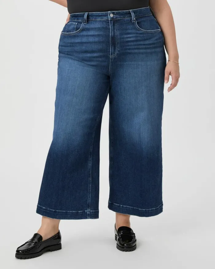 PAIGE Denim Women Anessa Plus 27 Inch Wide Leg Jean 8211 Foreign Film