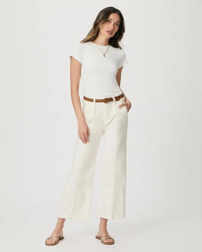PAIGE Denim Women Brooklyn Crop Wide Leg Pant 8211 Quartz Sand