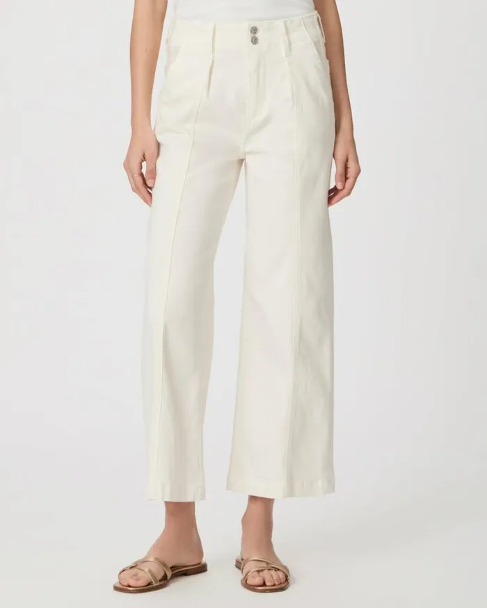 PAIGE Denim Women Brooklyn Crop Wide Leg Pant 8211 Quartz Sand