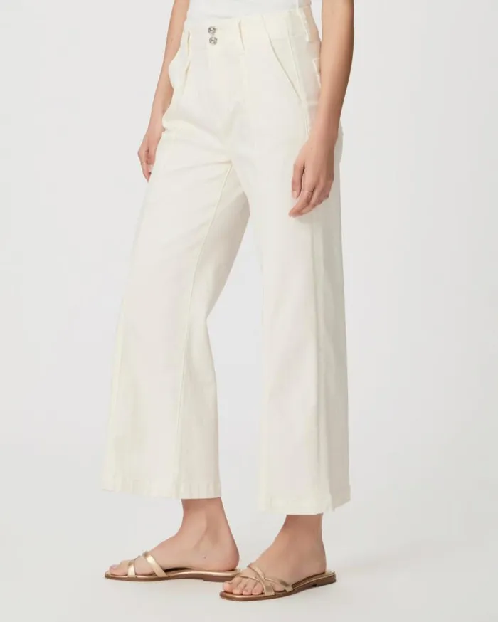 PAIGE Denim Women Brooklyn Crop Wide Leg Pant 8211 Quartz Sand
