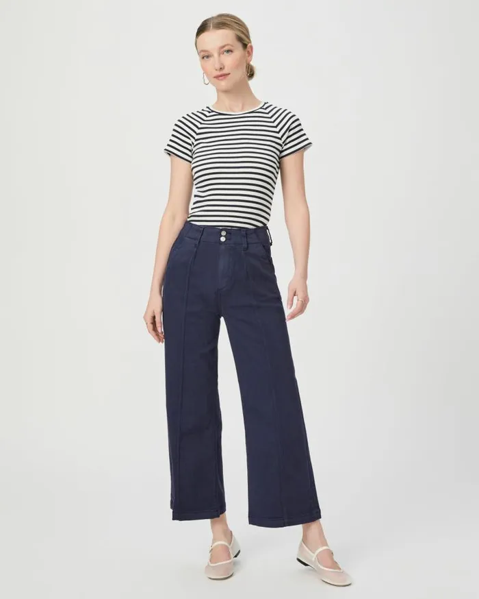 PAIGE Denim Women Brooklyn Crop Wide Leg Pant 8211 Vintage Cosmic Navy
