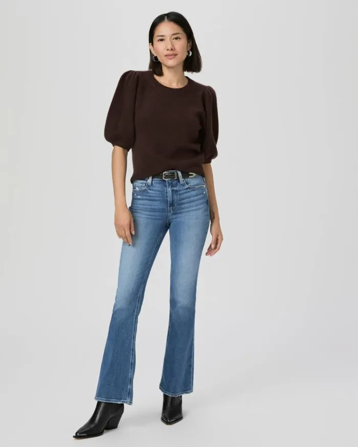PAIGE Denim Women High Rise Laurel Canyon Petite Bootcut Jean 8211 Rock Show Distressed PAIGE Denim Women High Rise Laurel Canyon Petite Bootcut Jean 8211 Rock Show Distressed