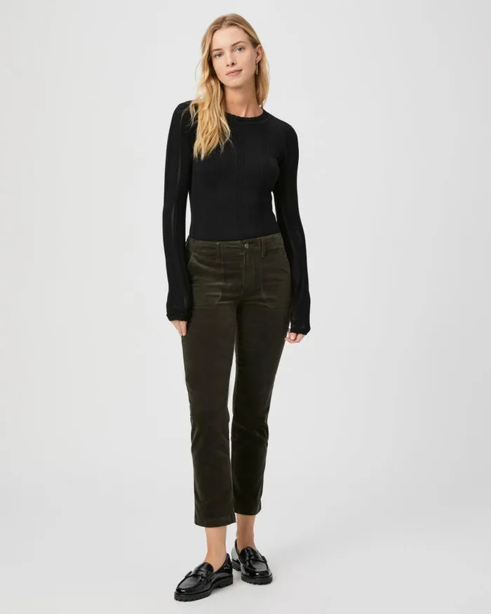 PAIGE Denim Women Mayslie Straight Ankle Pant 8211 Shaded Glen Corduory
