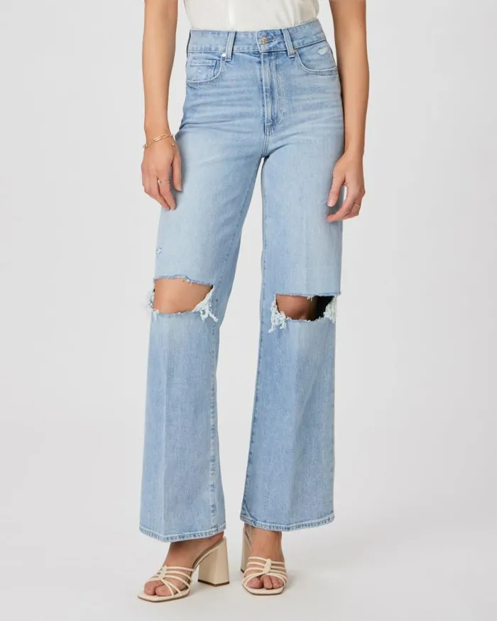 PAIGE Denim Women Sasha 32 Inch Wide Leg Jean 8211 Maeve Destructed PAIGE Denim Women Sasha 32 Inch Wide Leg Jean 8211 Maeve Destructed