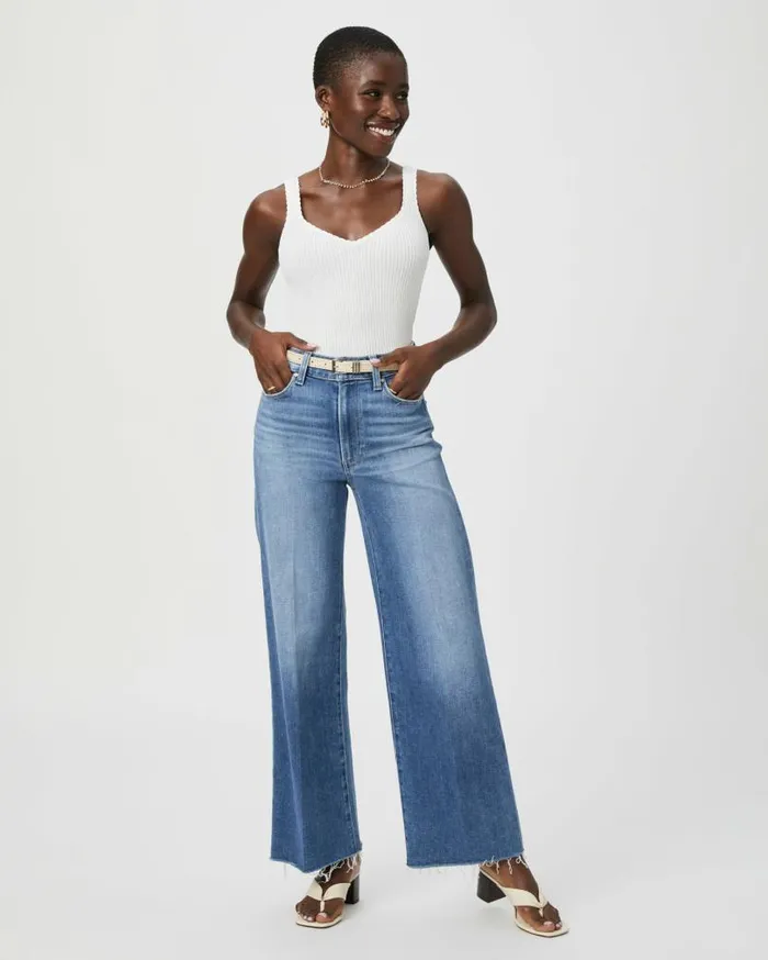 PAIGE Flare Women Anessa Petite 29 Inch Wide Leg Jean 8211 Flamenco Distressed PAIGE Flare Women Anessa Petite 29 Inch Wide Leg Jean 8211 Flamenco Distressed