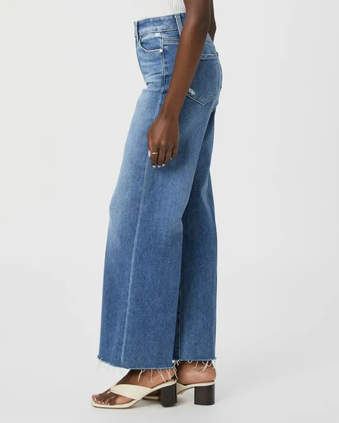 PAIGE Flare Women Anessa Petite 29 Inch Wide Leg Jean 8211 Flamenco Distressed