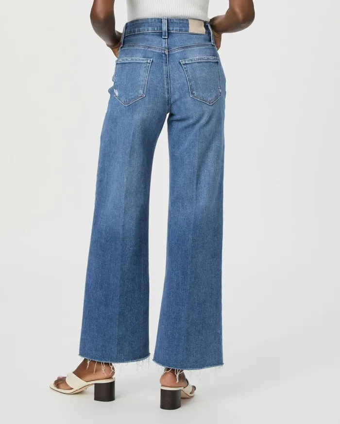 PAIGE Flare Women Anessa Petite 29 Inch Wide Leg Jean 8211 Flamenco Distressed