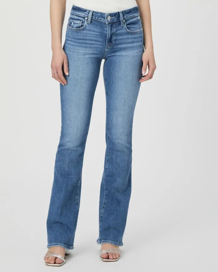 PAIGE Flare Women Laurel Canyon 32 Inch Bootcut Jean 8211 Flamenco Distressed