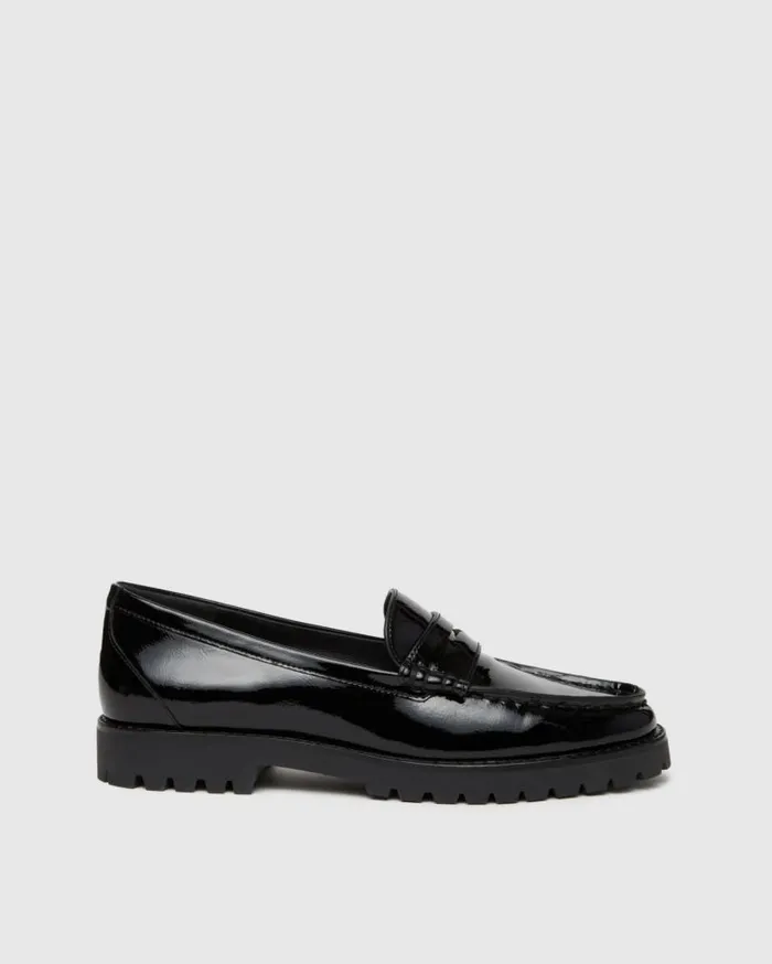 PAIGE Flats Women Ellis Loafer 8211 Black Patent Leather