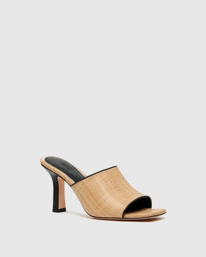 PAIGE Sandals Women Louise Sandal 8211 NaturalBlack Raffia PAIGE Sandals Women Louise Sandal 8211 NaturalBlack Raffia