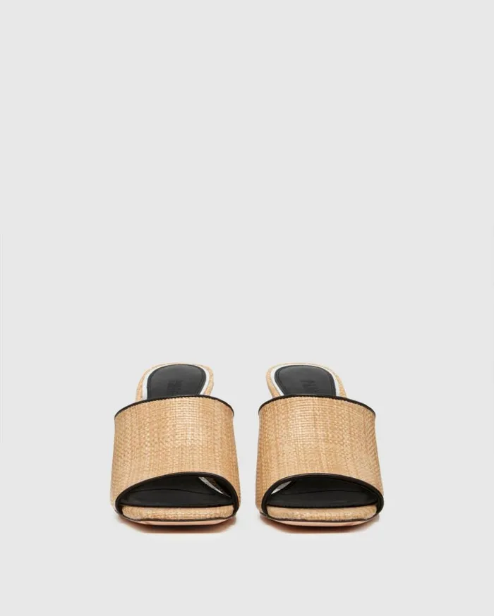 PAIGE Sandals Women Louise Sandal 8211 NaturalBlack Raffia PAIGE Sandals Women Louise Sandal 8211 NaturalBlack Raffia