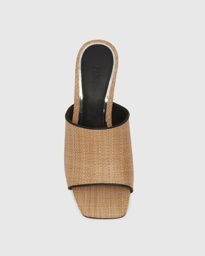 PAIGE Sandals Women Louise Sandal 8211 NaturalBlack Raffia PAIGE Sandals Women Louise Sandal 8211 NaturalBlack Raffia