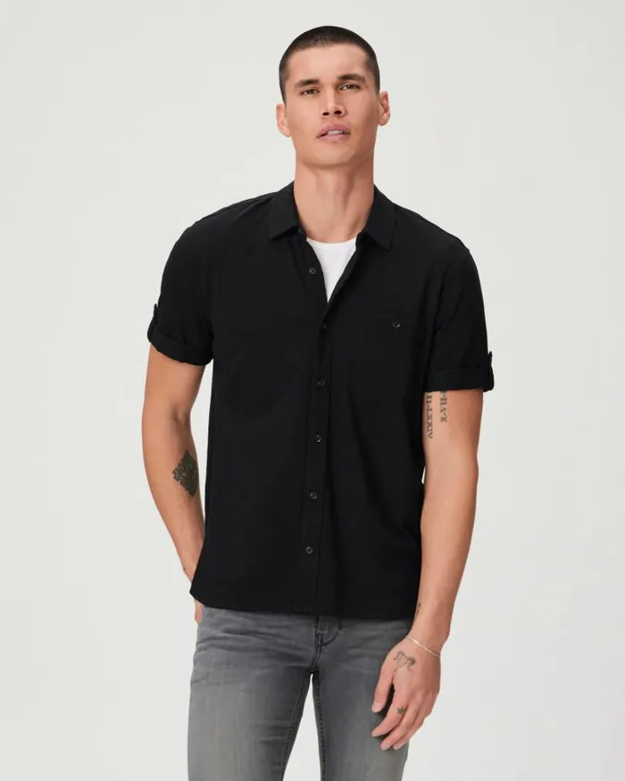 PAIGE Shirts Men Brayden Short Sleeve 8211 Black