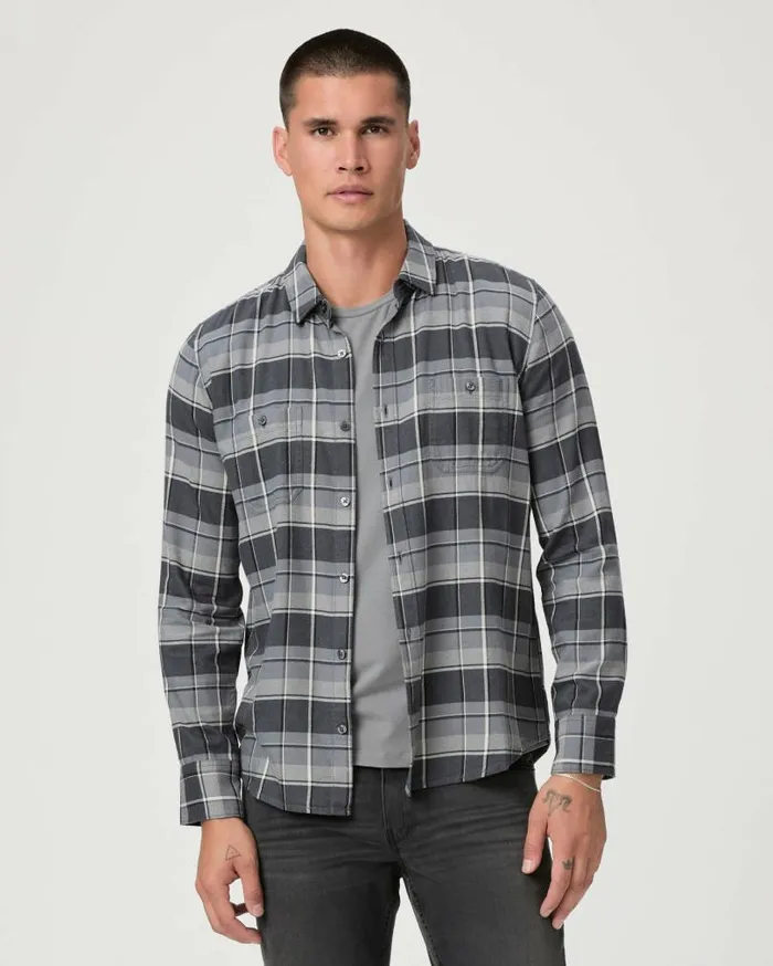 PAIGE Shirts Men Everett Shirt 8211 Charcoal Fog