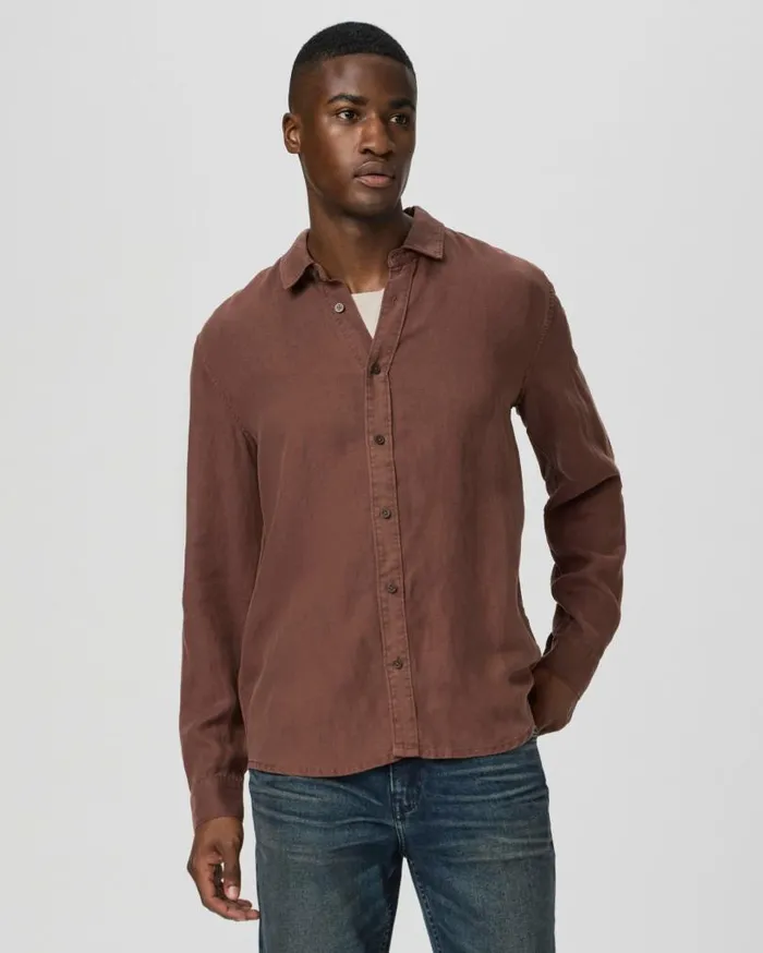 PAIGE Shirts Men Peters Shirt 8211 Vintage Midnight Bordeaux