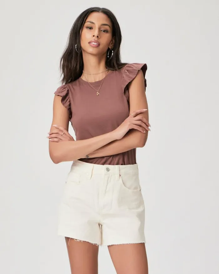 PAIGE Shorts Women Dani Short 8211 Light Blonde Distressed