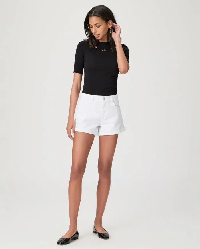 PAIGE Shorts Women Dylan Short 8211 Lived In Crisp White