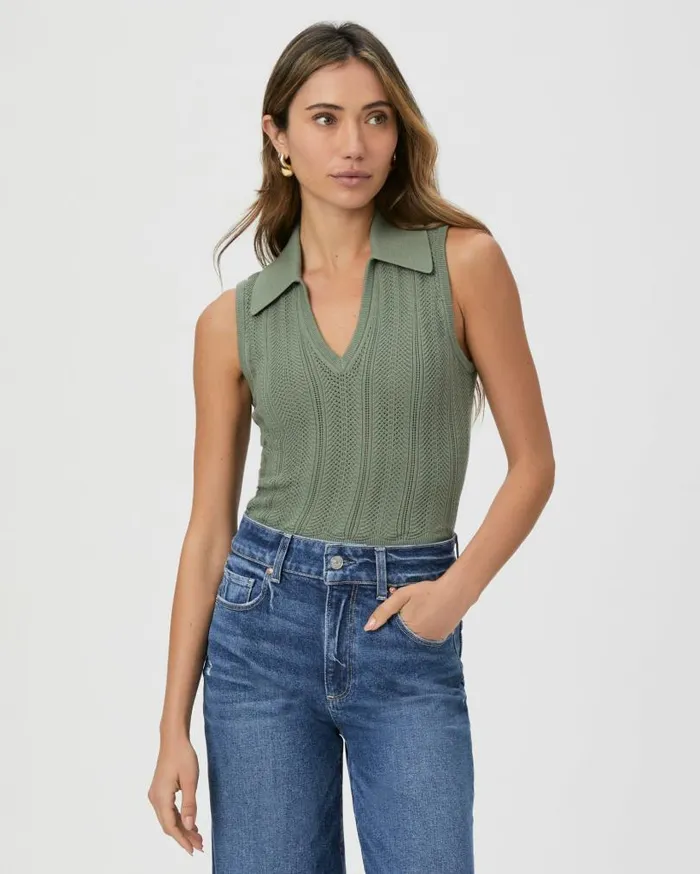 PAIGE Sweaters and Sweatshirts Women Rossana Sweater Tank 8211 Aloe