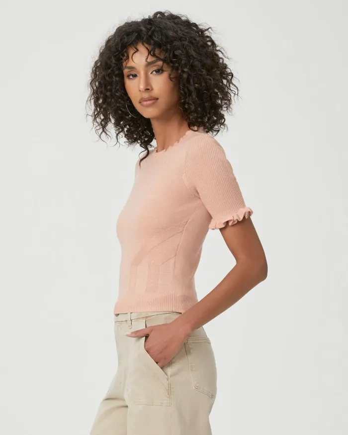 PAIGE Sweaters and Sweatshirts Women Triste Sweater Top 8211 Peach Metallic