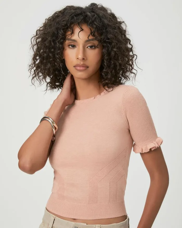 PAIGE Sweaters and Sweatshirts Women Triste Sweater Top 8211 Peach Metallic