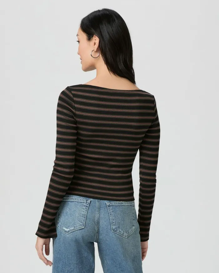 PAIGE Tees and Tanks Women Lucina Top 8211 Black Multi PAIGE Tees and Tanks Women Lucina Top 8211 Black Multi
