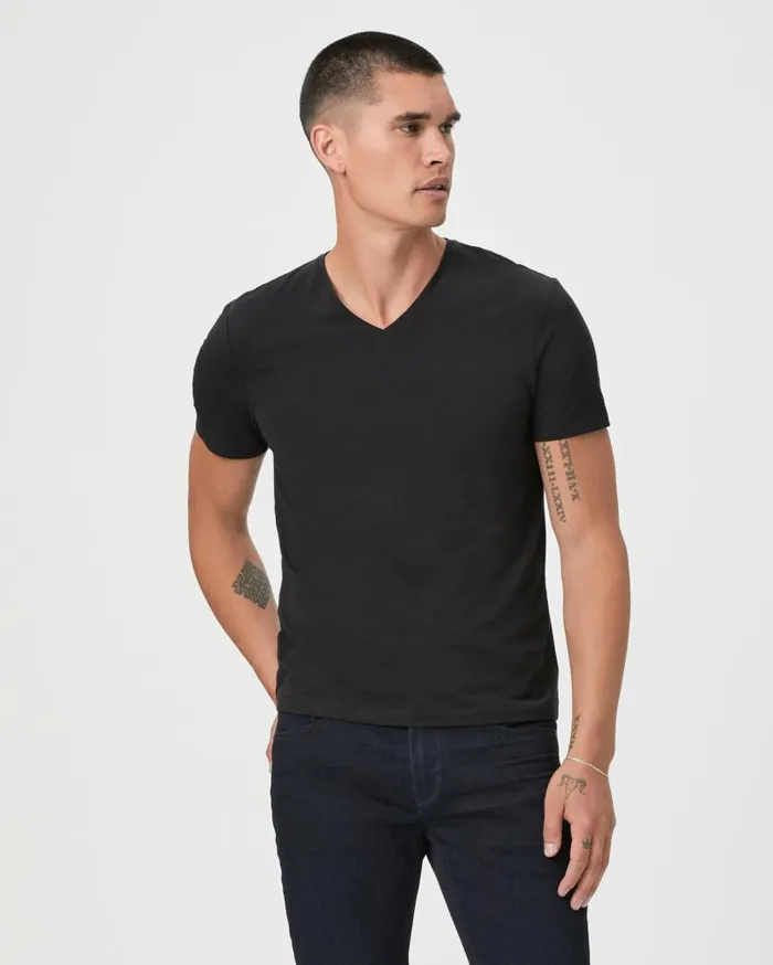 PAIGE Tees Men Grayson V Neck Tee 8211 Black