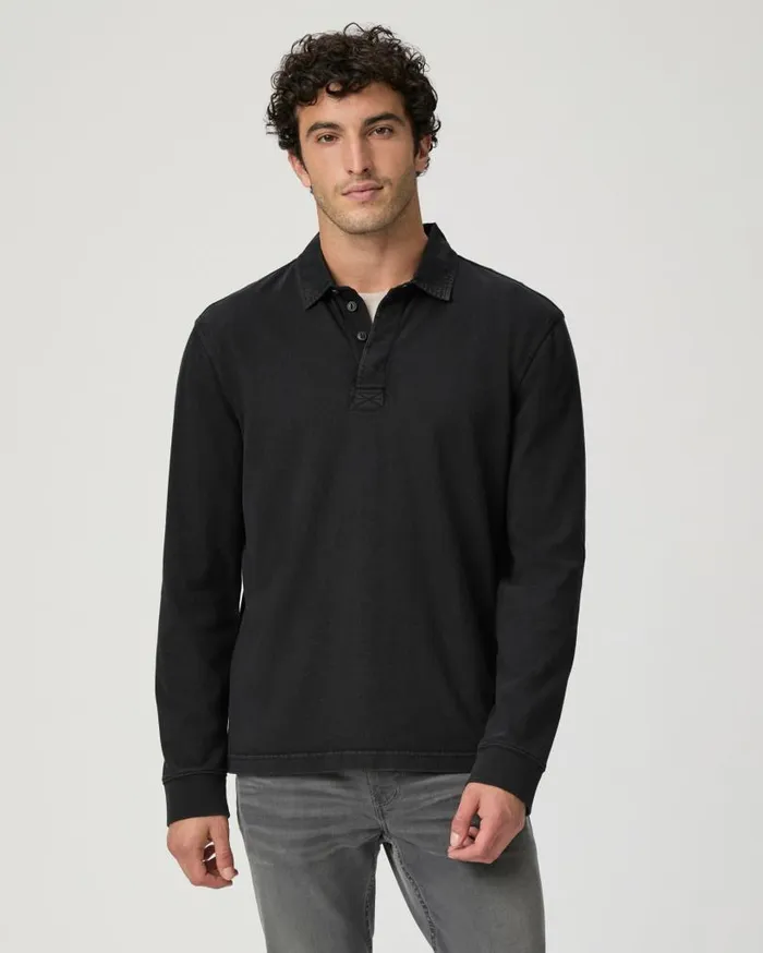 PAIGE Tees Men ICON Capsule Colter Rugby Jersey 8211 Vintage Black