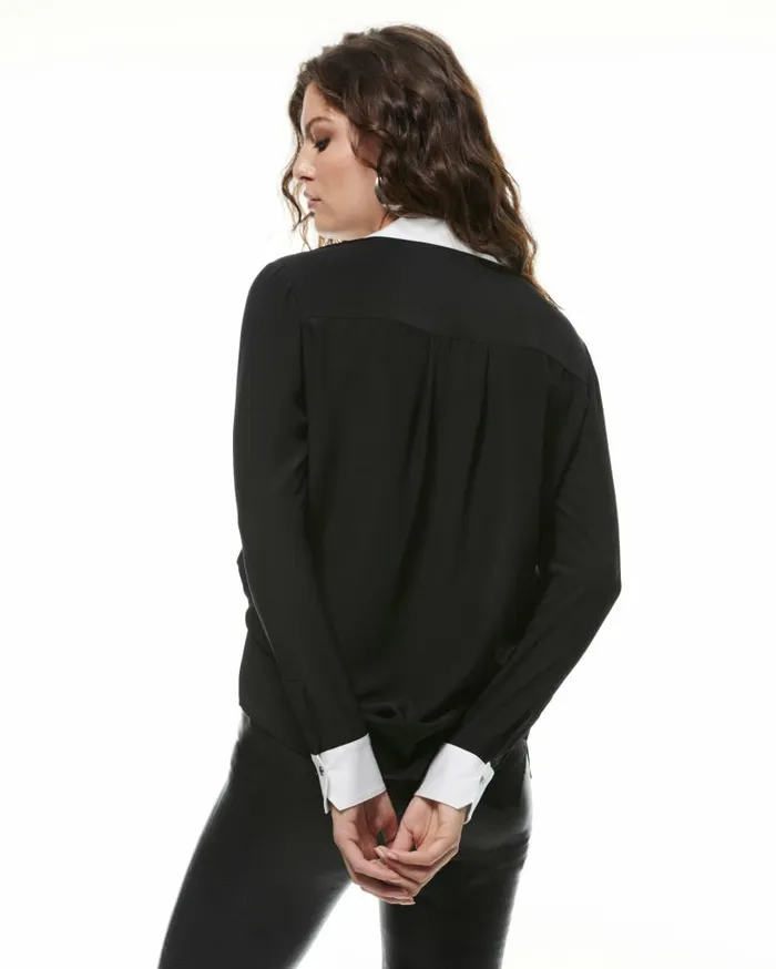 PAIGE Tops and Blouses Women 20th Anniversary Capsule Benton Shirt 8211 Black Silk