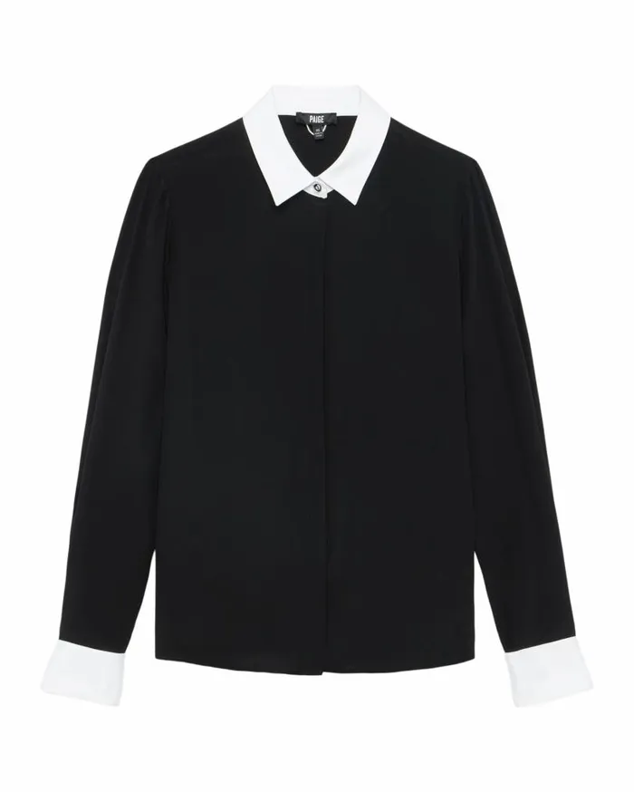 PAIGE Tops and Blouses Women 20th Anniversary Capsule Benton Shirt 8211 Black Silk