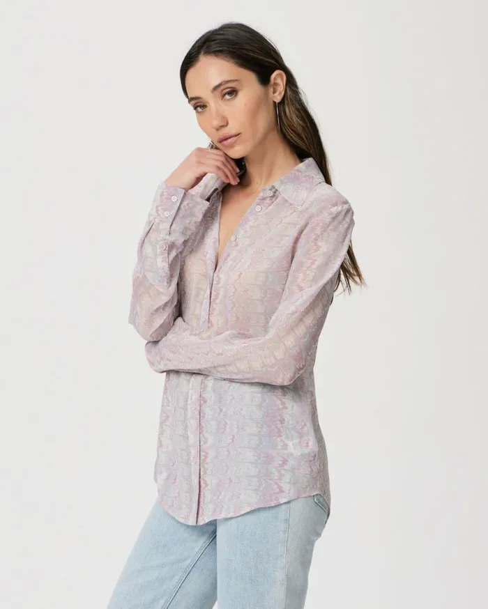 PAIGE Tops and Blouses Women Exclusive Candice Shirt 8211 Pastel Multi Silk PAIGE Tops and Blouses Women Exclusive Candice Shirt 8211 Pastel Multi Silk