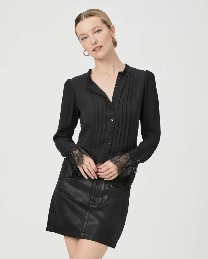 PAIGE Tops and Blouses Women Franca Blouse 8211 Black Silk