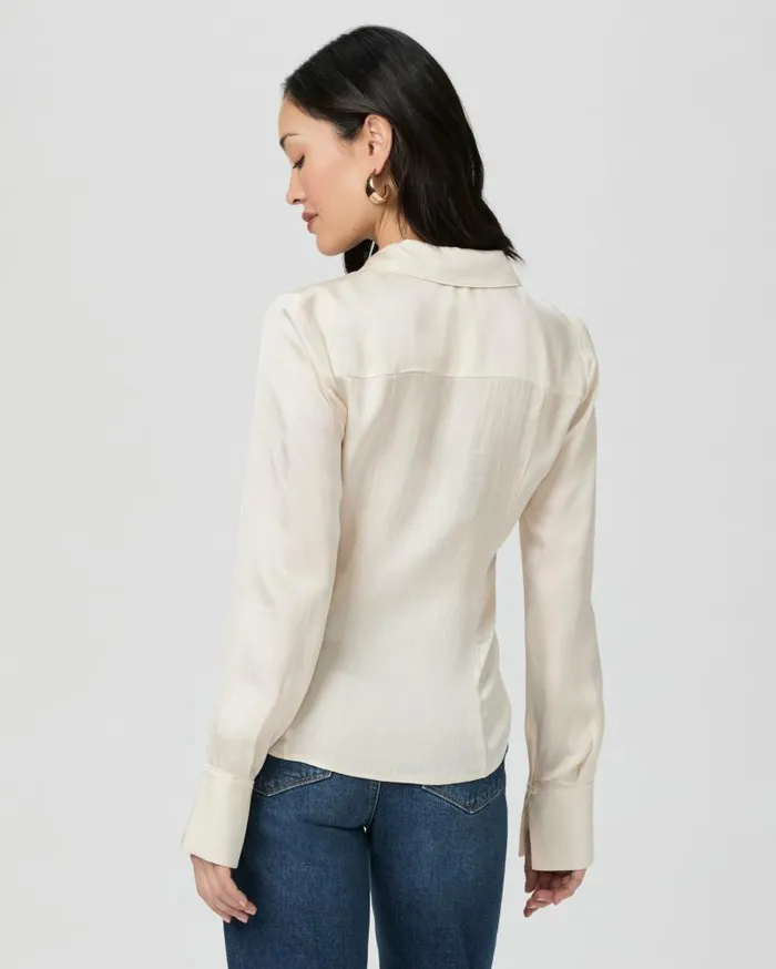 PAIGE Tops and Blouses Women Nelly Shirt 8211 Latte Foam Satin PAIGE Tops and Blouses Women Nelly Shirt 8211 Latte Foam Satin