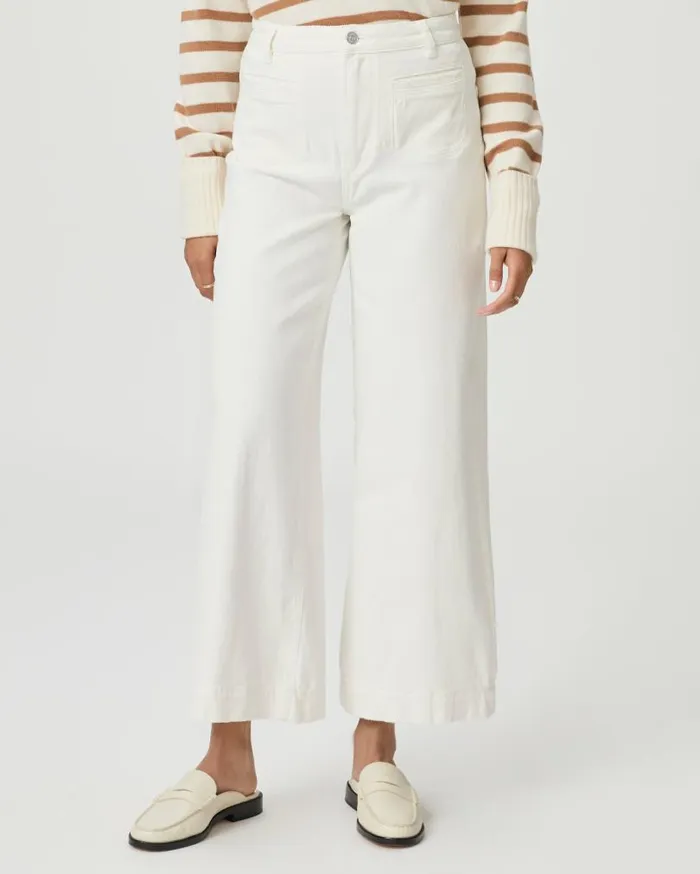 PAIGE Wide Leg Women Harper Ankle Wide Leg Jean 8211 Tonal Ecru Distressed PAIGE Wide Leg Women Harper Ankle Wide Leg Jean 8211 Tonal Ecru Distressed