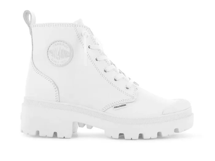 PALLADIUM PALLABASE LEATHER Whiteblack Women Boots