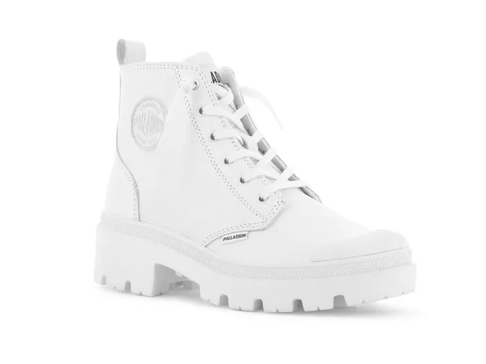 PALLADIUM PALLABASE LEATHER Whiteblack Women Boots