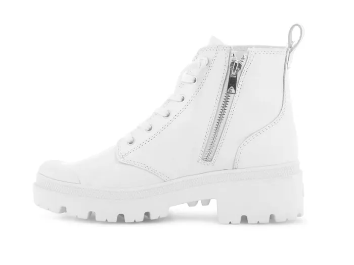 PALLADIUM PALLABASE LEATHER Whiteblack Women Boots