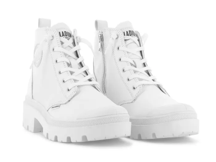 PALLADIUM PALLABASE LEATHER Whiteblack Women Boots