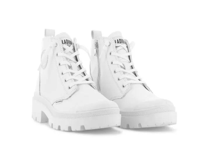 PALLADIUM PALLABASE LEATHER Whiteblack Women Boots