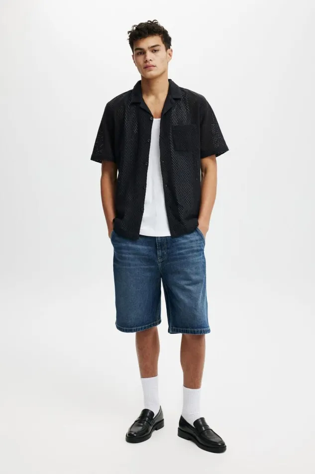 Palma Short Sleeve Shirt Black Chevron Men Cotton On Shirts and Polos Palma Short Sleeve Shirt Black Chevron Men Cotton On Shirts and Polos