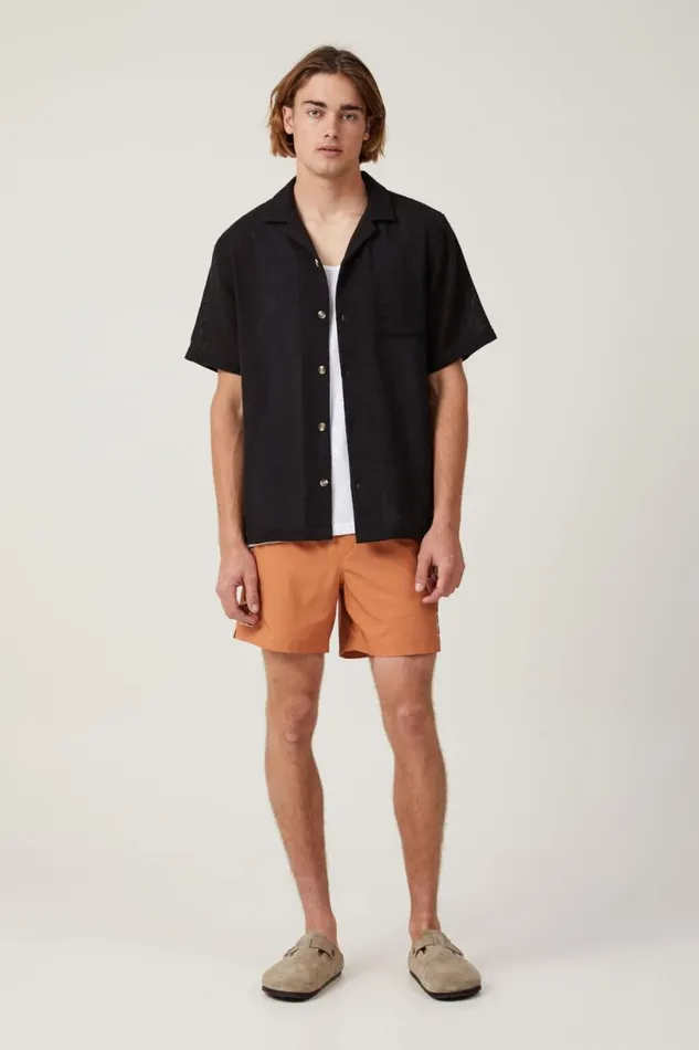 Palma Short Sleeve Shirt Washed Black Men Cotton On Shirts and Polos Palma Short Sleeve Shirt Washed Black Men Cotton On Shirts and Polos