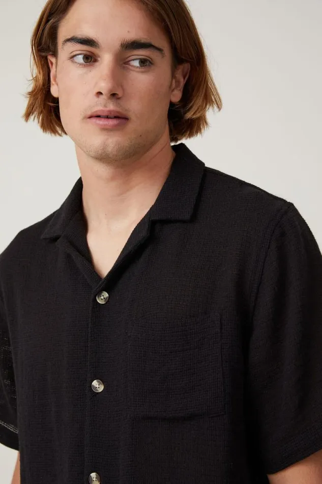 Palma Short Sleeve Shirt Washed Black Men Cotton On Shirts and Polos Palma Short Sleeve Shirt Washed Black Men Cotton On Shirts and Polos