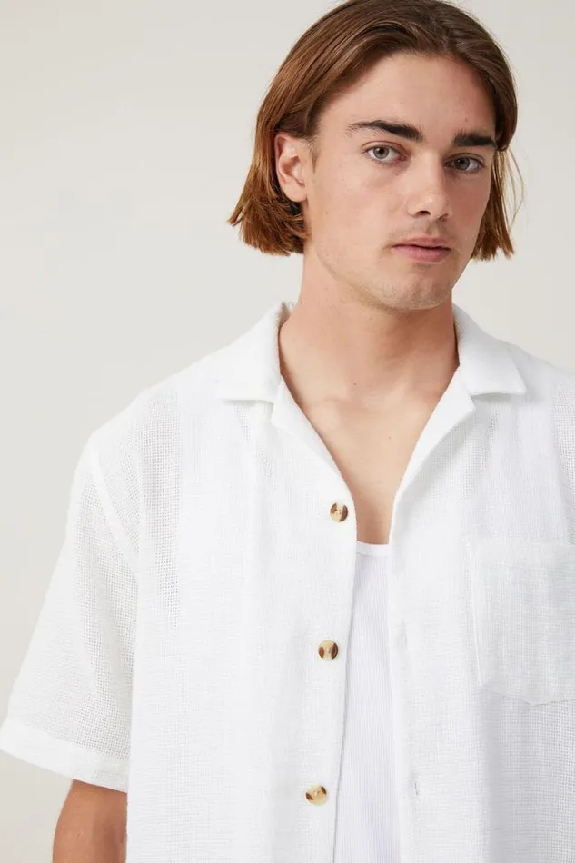 Palma Short Sleeve Shirt White Men Cotton On Shirts and Polos Palma Short Sleeve Shirt White Men Cotton On Shirts and Polos