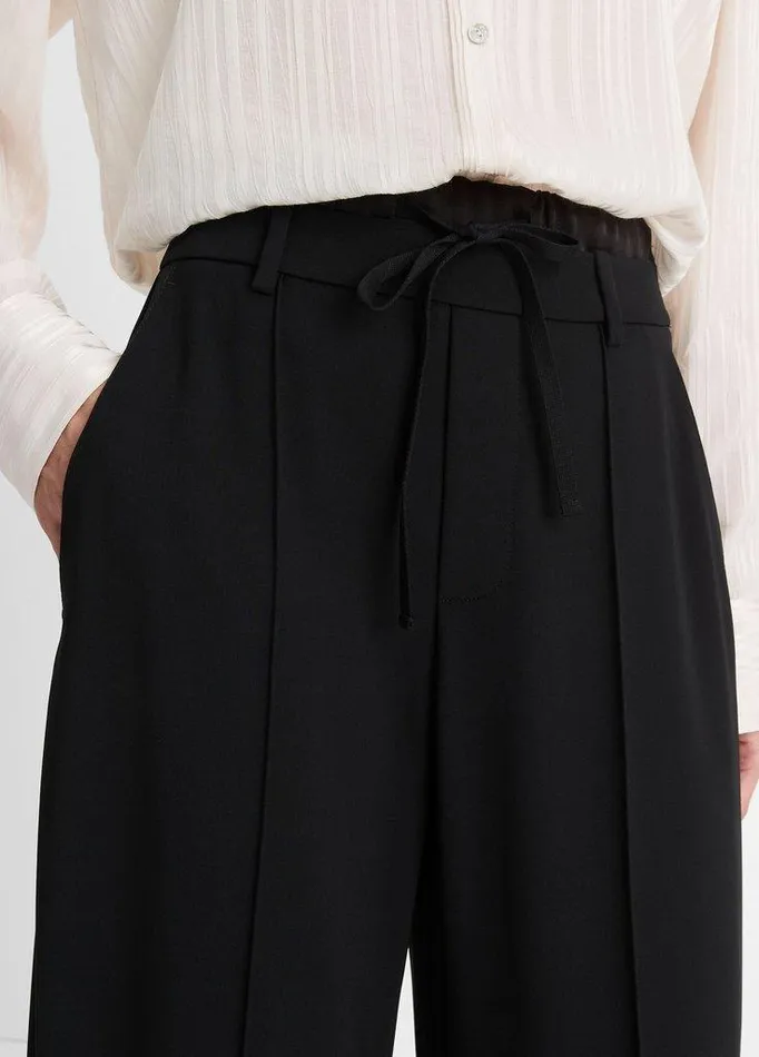 Pants and Shorts Women Vince DoubleWaistband Drawstring Pant Black Pants and Shorts Women Vince DoubleWaistband Drawstring Pant Black