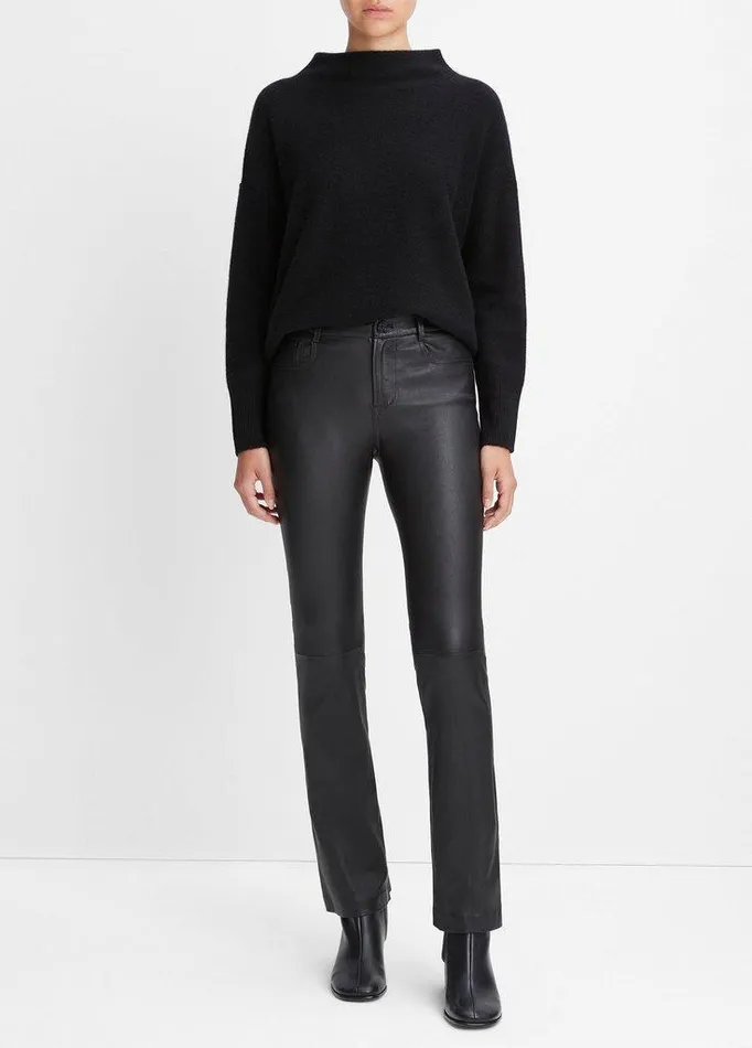 Pants and Shorts Women Vince Stretch Leather BootCut Pant Black