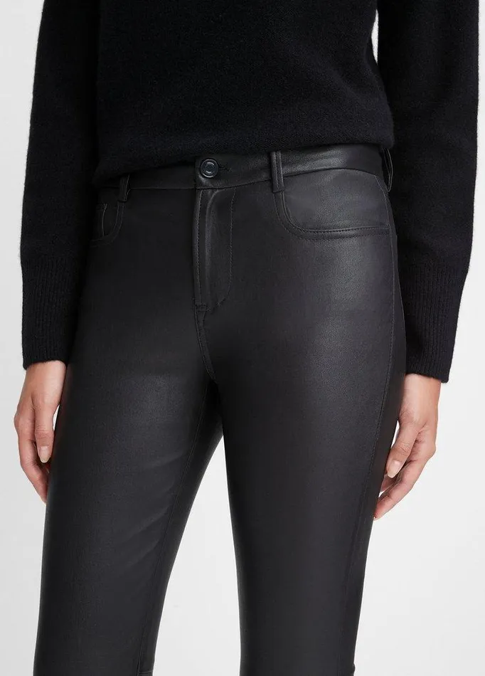 Pants and Shorts Women Vince Stretch Leather BootCut Pant Black Pants and Shorts Women Vince Stretch Leather BootCut Pant Black