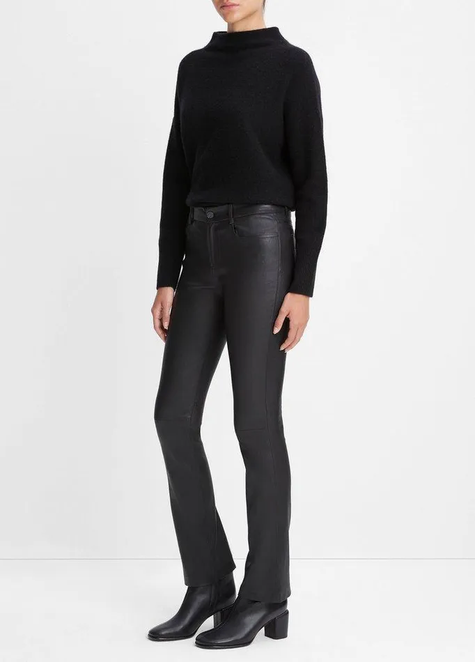 Pants and Shorts Women Vince Stretch Leather BootCut Pant Black Pants and Shorts Women Vince Stretch Leather BootCut Pant Black