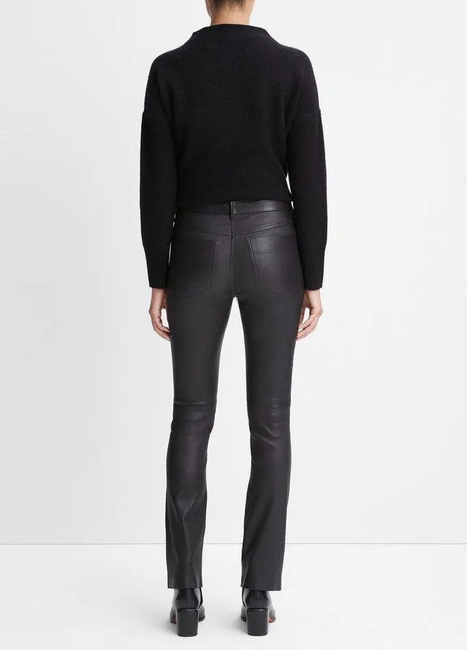 Pants and Shorts Women Vince Stretch Leather BootCut Pant Black Pants and Shorts Women Vince Stretch Leather BootCut Pant Black