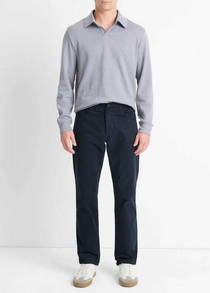 Pants Men Vince Dylan Slim 5Pocket Peached StretchCotton Pant Coastal Blue